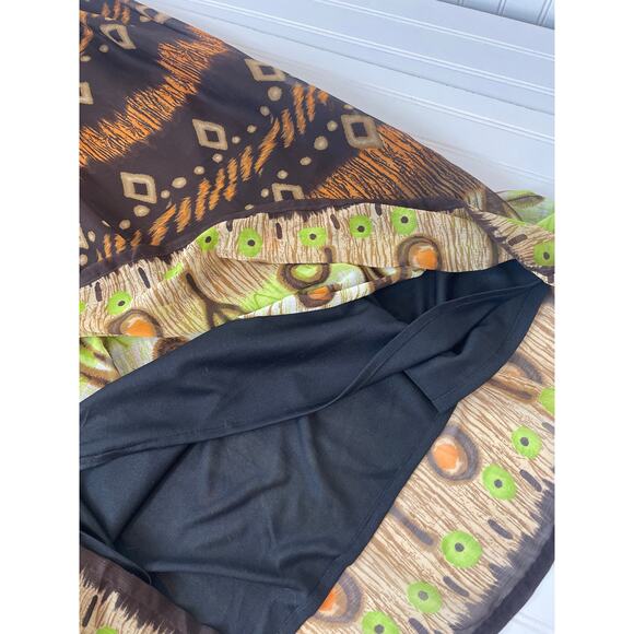 She’s is Cool Women’s V-Neck Maxi Dress Brown & Yellow Print Sleeveless Size 2XL - Picture 7 of 8